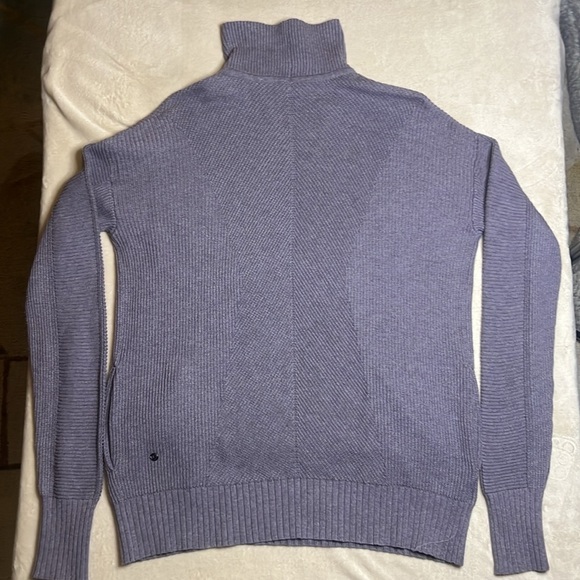 Lululemon Cozy Calling Ribbed Turtleneck sz XS Pockets Heathered Mauve - Picture 10 of 13